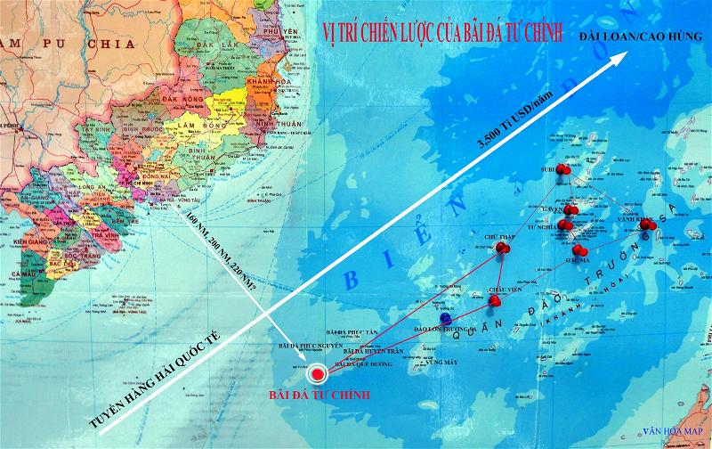Vị trí chiến lược của bãi đá Tư Chính - Điểm nóng - Nhật Báo Văn Hóa Online