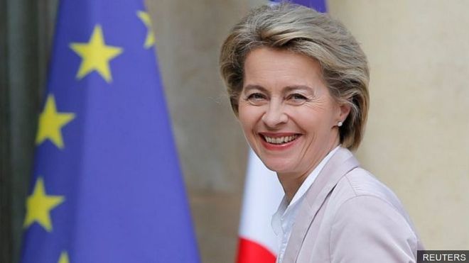 Bản quyền hình ảnh Reuters Image caption Nếu được Nghị viện châu Âu chấp thuận, bà Ursula von der Leyen sẽ trở thành nữ chủ tịch đầu tiên của Ủy ban châu Âu