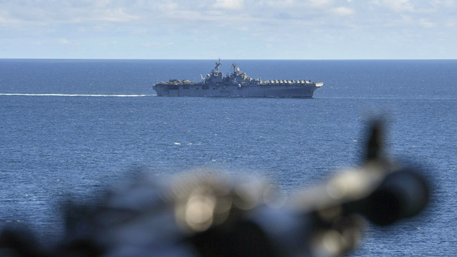 Chiến hạm USS Boxer di chuyển qua Thái Bình Dương hồi tháng 3  Hải quân Mỹ