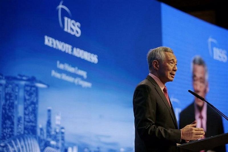 Thủ tướng Singapore Lý Hiển Long phát biểu khai mạc Đối thoại Shangri-la 2019 (Ảnh: straitstimes.sg)